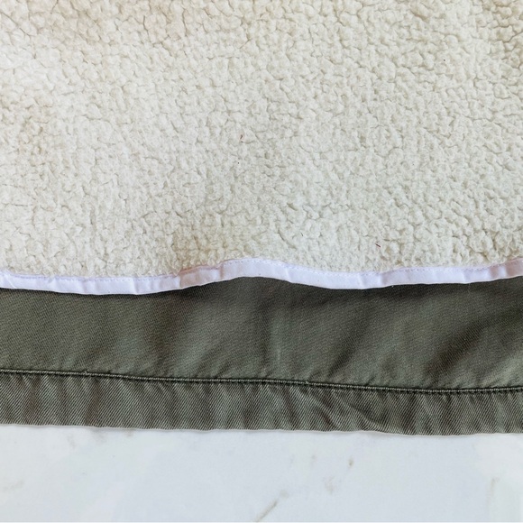 Max Jeans Army Green Military Style Sherpa Lined Utility Jacket Small Removable - Picture 9 of 11